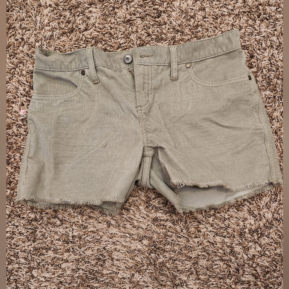 Low rise green corduroy shorts size 2